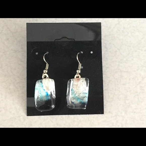 Lot of 3 Dichroic Fused Glass Handcrafted Earrings - Picture 5 of 7